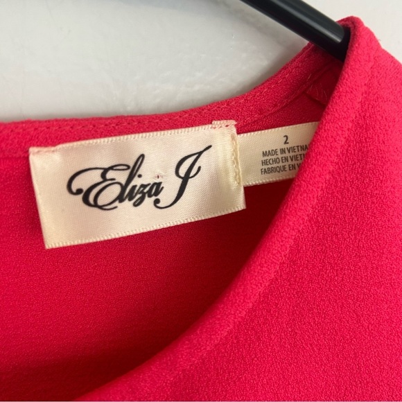 Eliza J Fuchsia Pink Short Sleeve Sheath Mini Dress Size 2 - Picture 7 of 10